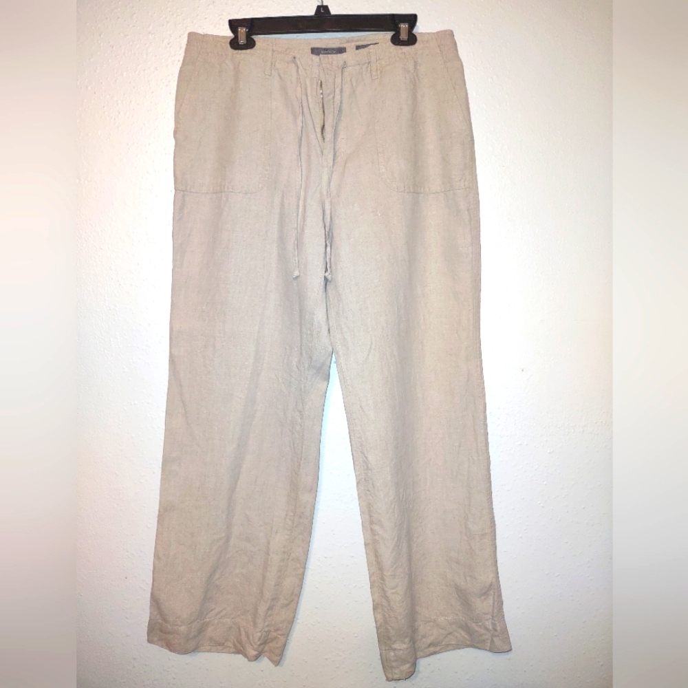 Liz Claiborne, 100% linen tan pants